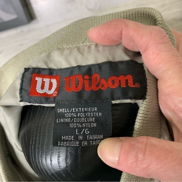WILSON Vintage 90's Golf Tennis Windbreaker Sweater Long Sleeves Shirt Pockets L - Picture 14 of 14